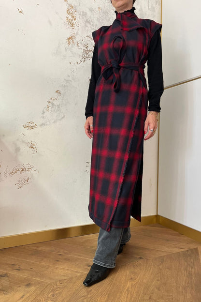 Gilet lungo in lana riciclata