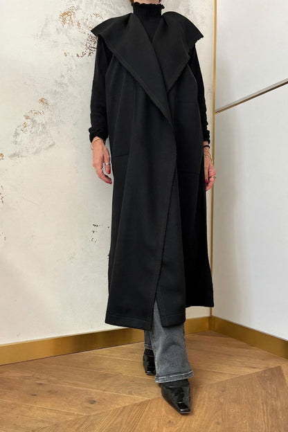 Gilet lungo in lana riciclata