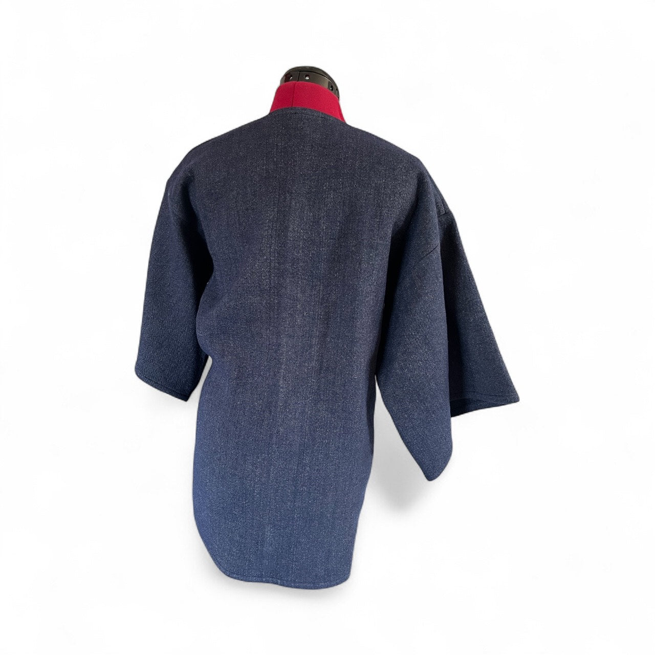 Denim Kimono Jacket – Sustainable Oversized Wrap Coat with Waist Tie