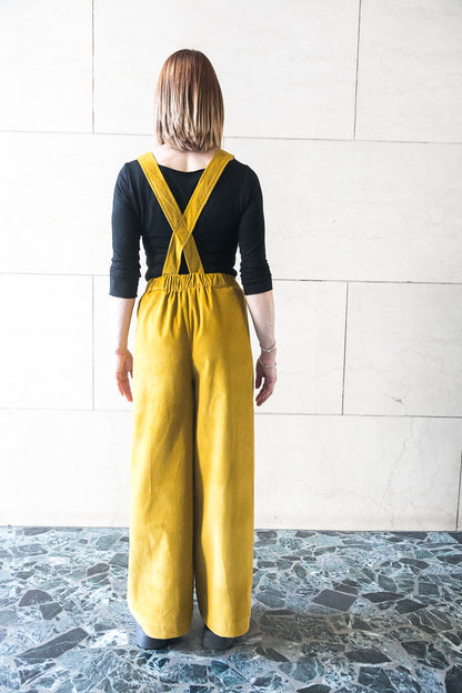 Elasticated waist wide pants with braces